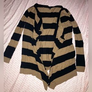 The Limited Black and Tan Striped Cardigan
